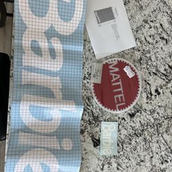 Barbie Decals, Mattel Sign & Blue Print To Make Barbie Display Box 
