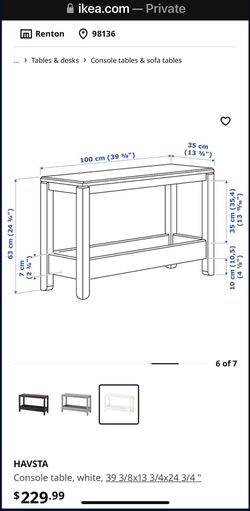 HAVSTA Console table, white, 39 3/8x13 3/4x24 3/4 - IKEA