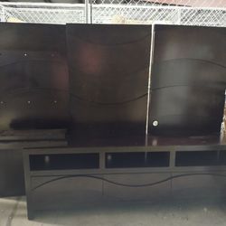 Cherry Wood Dark 3 Pc Entertainment Center
