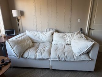 White Modular Fabric Cloud Sofa with Cushions