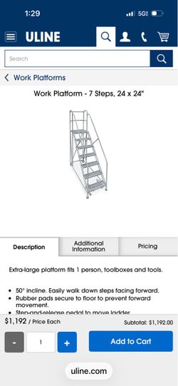 Uline 7 step rolling ladder.