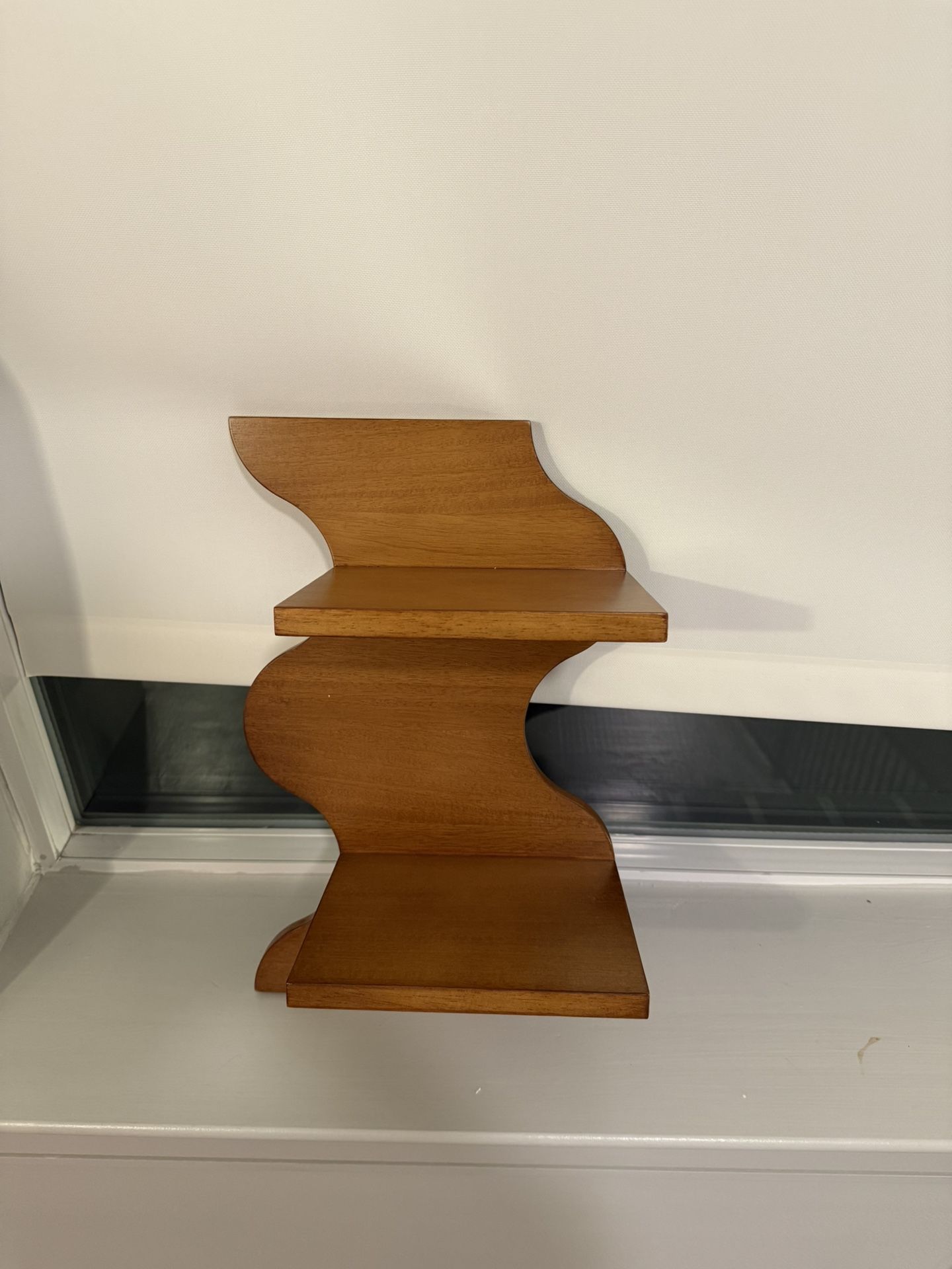 Wooden Squiggle Shelf With Nails And Brackets