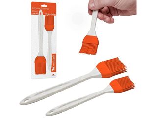 M KITCHEN WORLD Basting Brush for Cooking - Set of 2 Large and Small Silicone Pastry Brushes for Baking, Oil and BBQ Spreading - Kitchen Utensils