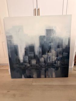 Z Gallerie 47” Abstract Cityscape Canvas – Large Statement Art