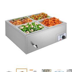 ROVSUN 42.3 QT 1200W 110V 4-Pan Electric Steam Table Food Warmer Countertop
