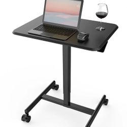 Small Standing Desk with Mobile Portable Rolling Wheels, Height Adjustable desk for Home Office NEW