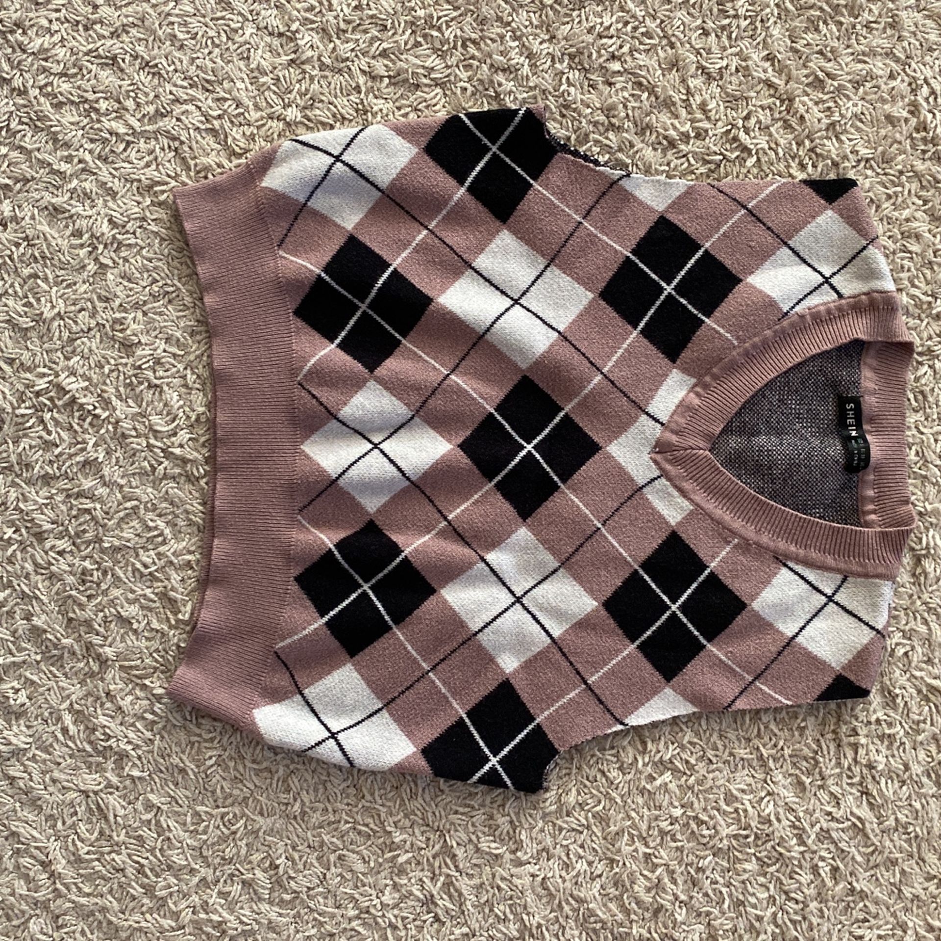Brown Cropped Vest SHEIN