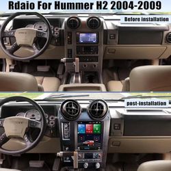Android/Carplay Hummer H2 Tesla Style 04-09 Stereo W/ Back Up Camera GPS Navigation System
