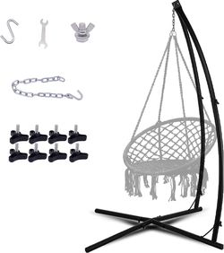 C-Type Hammock Chair Stand,Heavy Duty Steel Solid Hammock Rack Stand,Adjustable Height,for Hanging Chair,Tree Tent,Loungers,Air Porch,Swings,Indoor/Ou