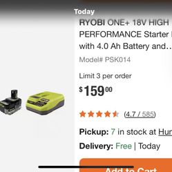 RYOBI Battery and Charger