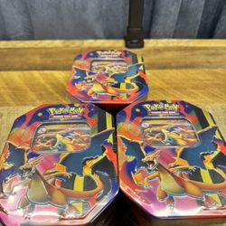Pokemon Charizard EX  3x Tins