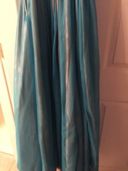 Prom-pageant dress gold/turquoise