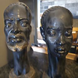 Vintage Male / Female Black Sculpture (Bust), Plaster Material?
Both Pieces Best Offer