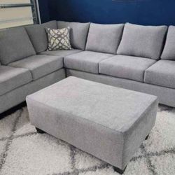 Brand New Artisan 2pc Full Length Heather Grey Sectionals