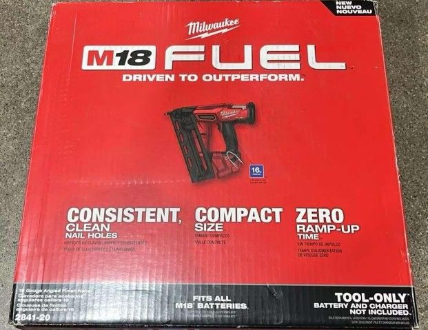 Milwaukee New 16ga Finish Nailer New Generation
