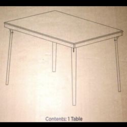 New In Box COSCO 44" x 32" Wood Folding Dining Table, Gray Woodgrain
