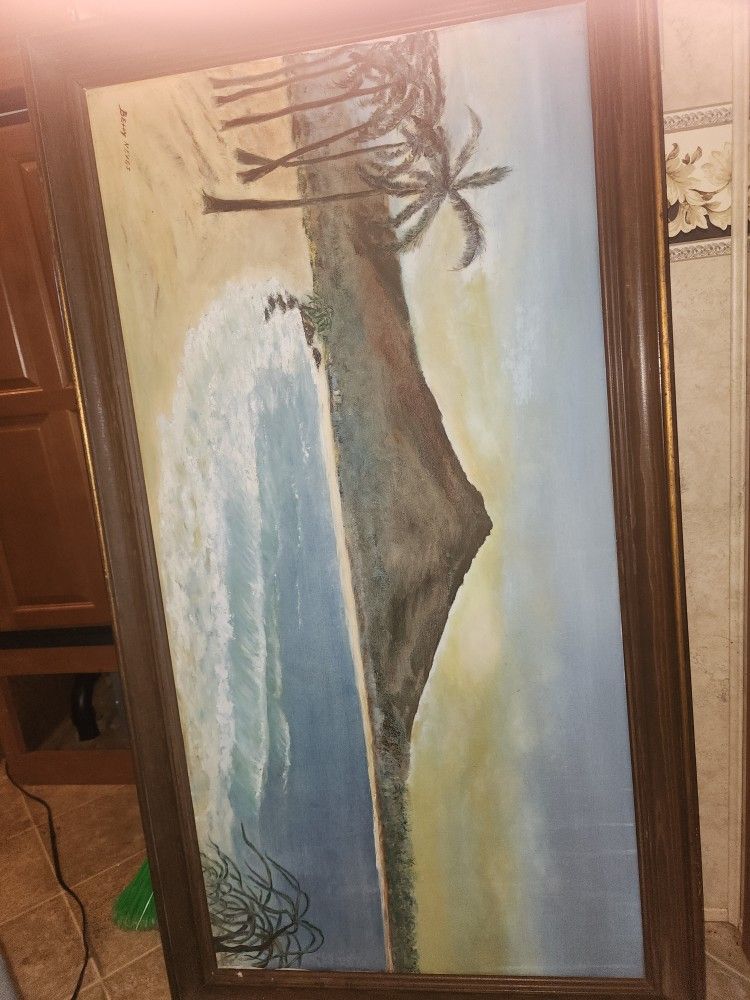 1970s Oil Painting Diamond Head
