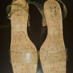 Mix No.6, Cork Heel, Clear Strap 7 1/2