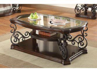 Sir Rawlinson Deep Merlot & Clear Coffee Table