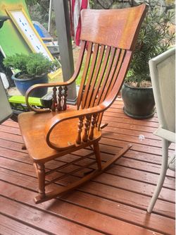 Vintage Oak Wood Rocking Chair