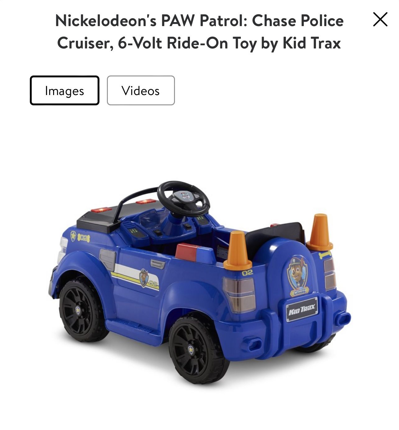 Kid Trax Paw Patrol Chase Ride On Car Paw Patrol 6v Chase Quad