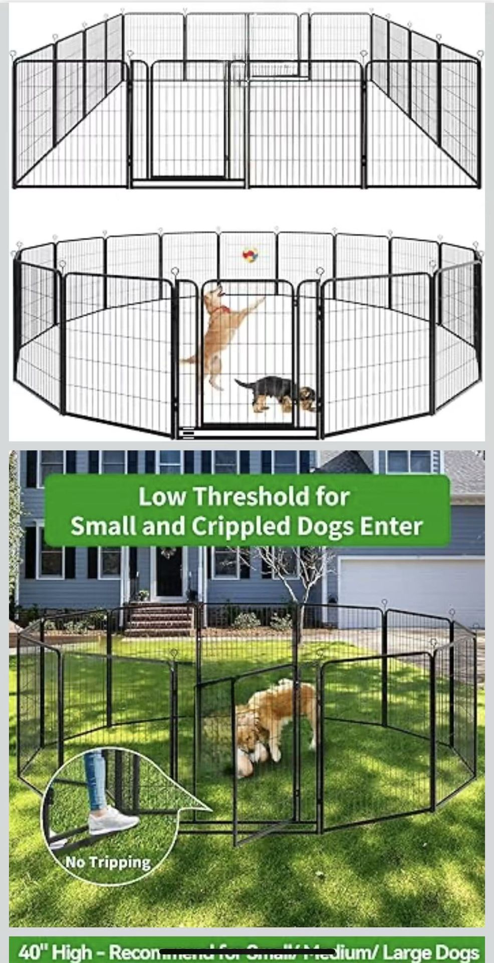 Dog Playpen Outdoor Extra Wide 16 Piece Panels