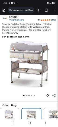 Sweeby Portable Foldable Baby Changing Table Grey