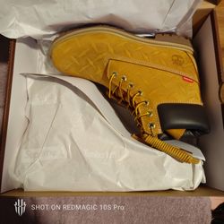 Supreme timberland 6 premium waterproof boot diamond plate  wheat