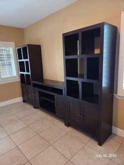 Dark Cherry 3 pc.  Wall Unit  w/ Fireplace insert