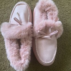 Pink Half New Leather Boots