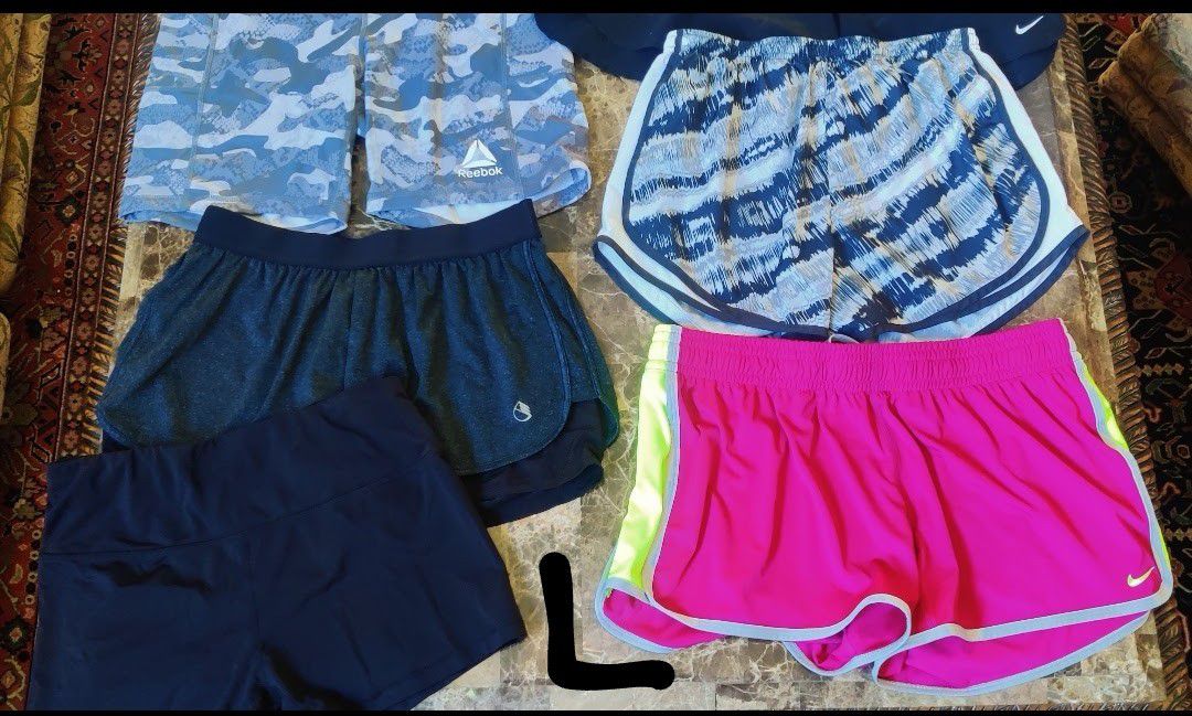 Women's Lot Of Large Shorts, Leggings And Tops