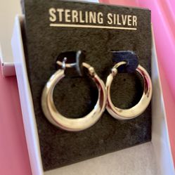 New Sterling Silver Hoop Earrings