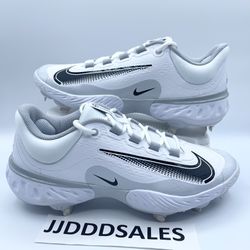 Nike Alpha Huarache Elite 4 Low FD2745-100 White Black Metal Baseball Cleats Men's Sizes