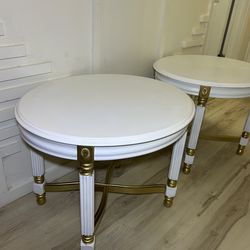 White an gold End tables height 21 inches length 26 inches width 23 inches