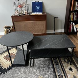 Faux Marble Coffee Table Set 