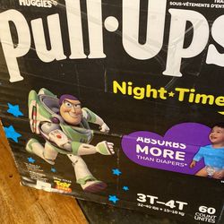 Pull-ups  boy size 3/4 cont 60  nighttime time 15.00