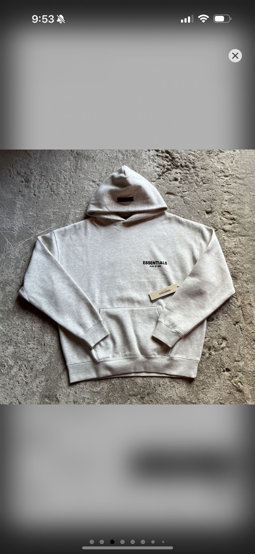 Essentials Fear Of God Light Oatmeal Hoodie Brand New