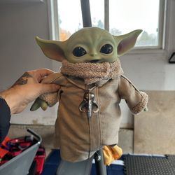 Baby Grogu Yoda Plush Toy with Mandalorian necklace
