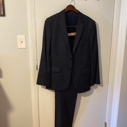 Mens suit pants size 34 Jacket brand John Varrvatos worn twice like new.50.00 .Dark Blue/Dark Gray.