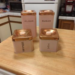 pink Canisters Vintage