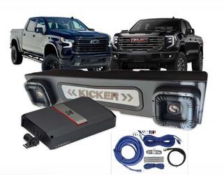 GMC SIERRA CHEVY SILVERADO CREW CABS FULL BASS PACKAGE KICKER SOLO X 8” installed