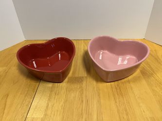 Chantal Pink & Red Heart Bowls