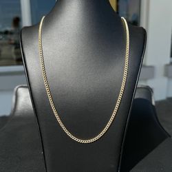 14k yellow gold solid Curb style chain
