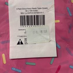 3 Pack donut sprinkle Table Covers 