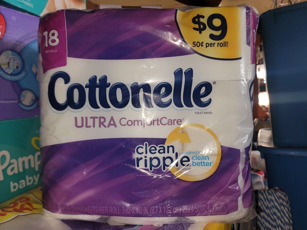 Cottonelle Bathroom Tissue / Toilet Paper. 18 rolls per pack. 126 2-ply sheets per roll.