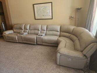 Power Recliner Leather Sectional