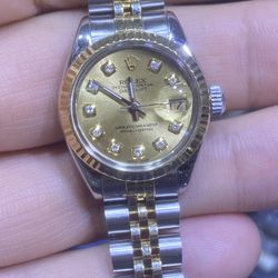 Rolex Datejust Champagne Box Papers Buy Sale Trade Gold Watches Chains Rings Diamonds Labs 