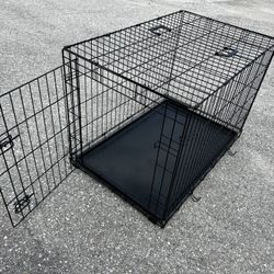 36x24x27in Large Black Metal Single Door Dog Pet Animal Cage Containment Crate! Perfect for dogs up to 70lb 