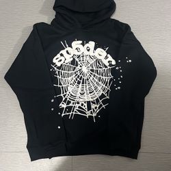 This is a Sp5der OG Web Hoodie in black with a white spider web graphic