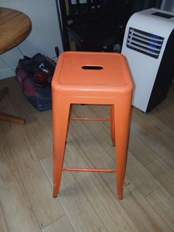 Orange Metal Bar Stool